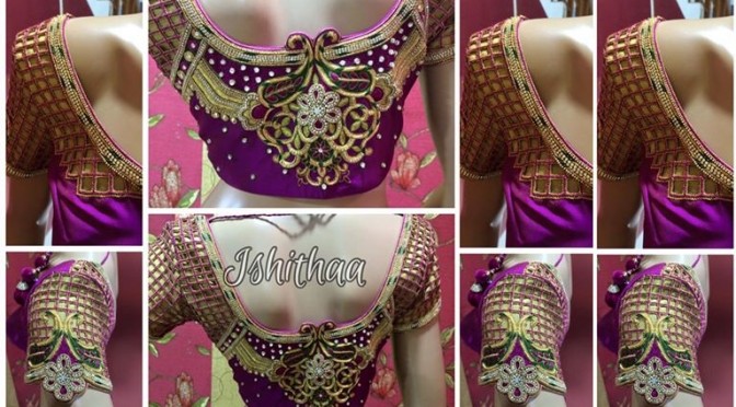 Maggam work blouse designs from Ishithaa boutique