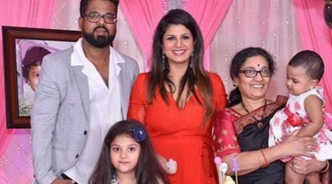 Actress Rambha and family