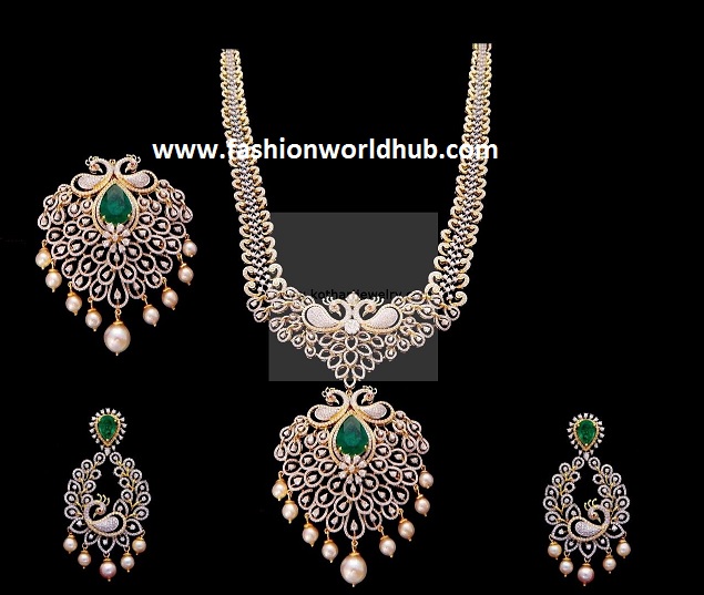 diamond ear rings and necklace