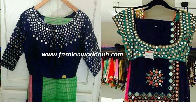 Mirror work saree & Mirror work blouse!