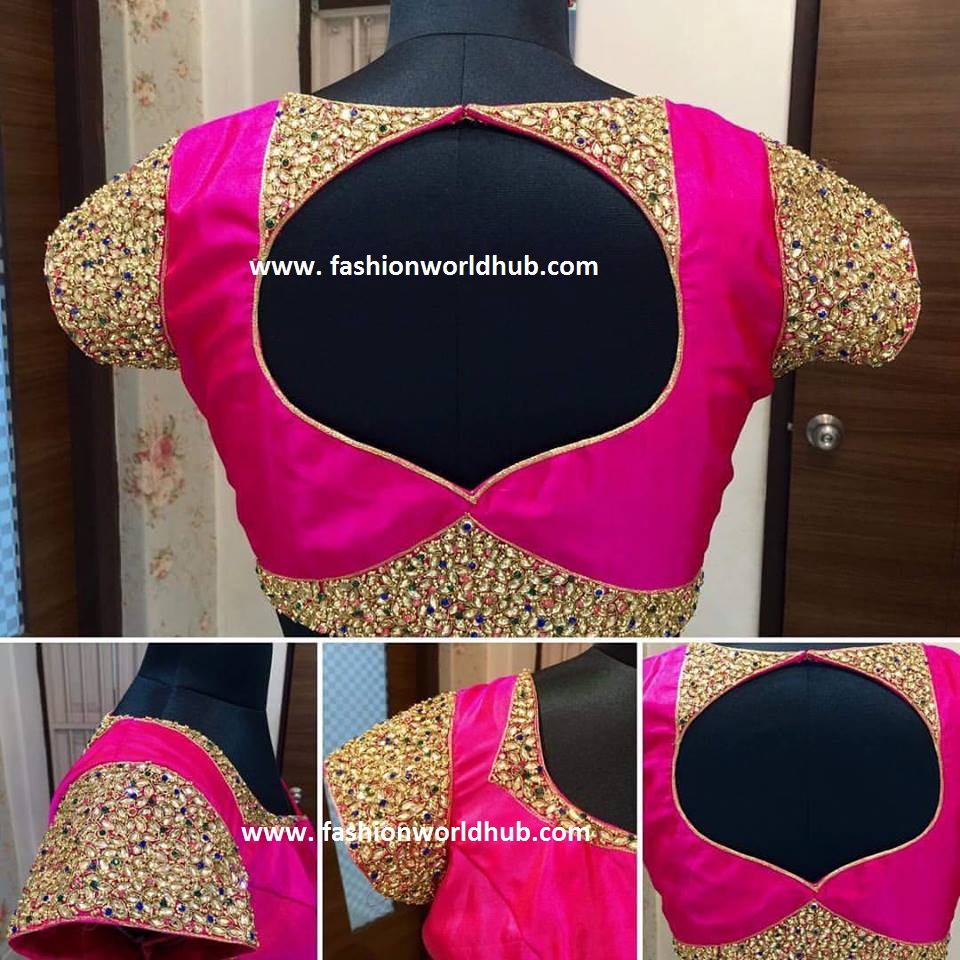kundan work blouse designs