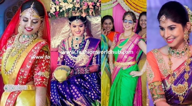 Stunning Contrast Blouse Combinations for Kanjeevaram Sarees