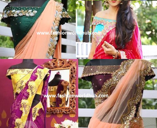 Off shoulder blouse design for saree or lehenga | Stylish & Modern Off  Shoulder Saree Blouse Designs - YouTube