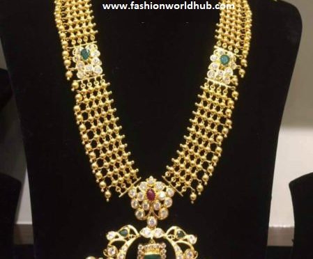 Gold Long Chain with Pacchi Pendant