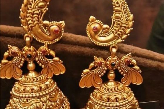 Antique Gold peacock Jhumkis