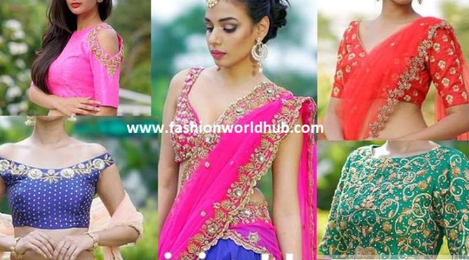 Embroidery work blouse designs by Ashwini Reddy.