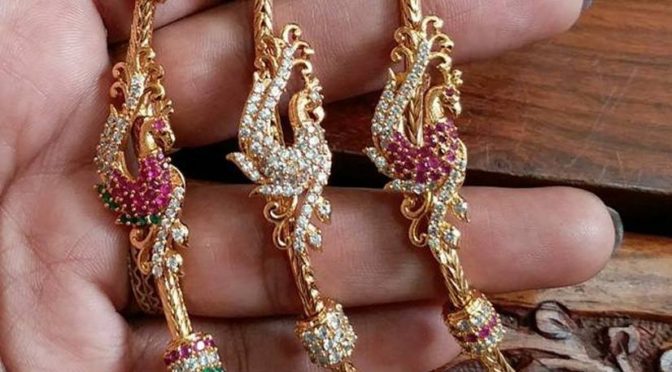 One gram gold Mugappu chains with Side pendent