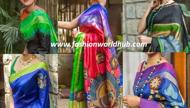 Outstanding Hand Painted Kalamkari Applique sarees!!