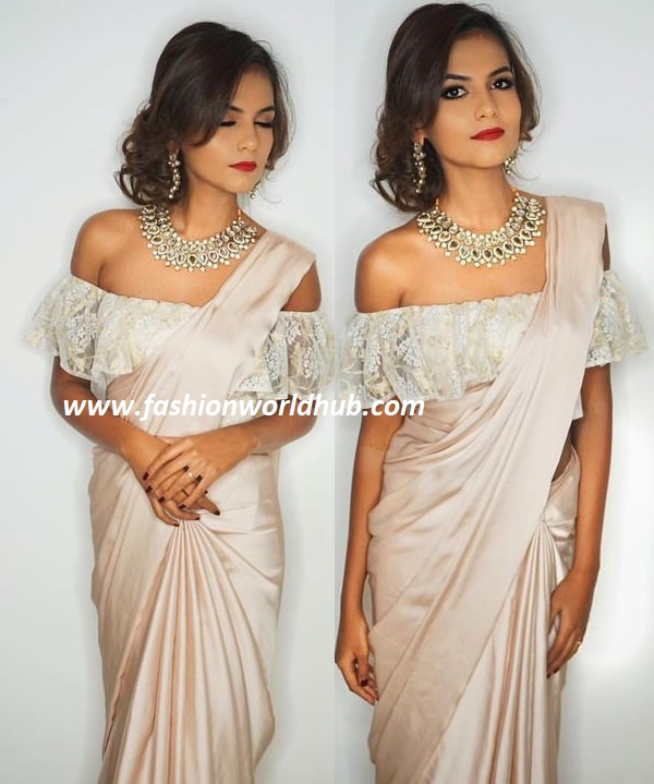 Handloom Concept Saree With Crystal Embellished Off-Shoulder Blouse –  Melange Singapore