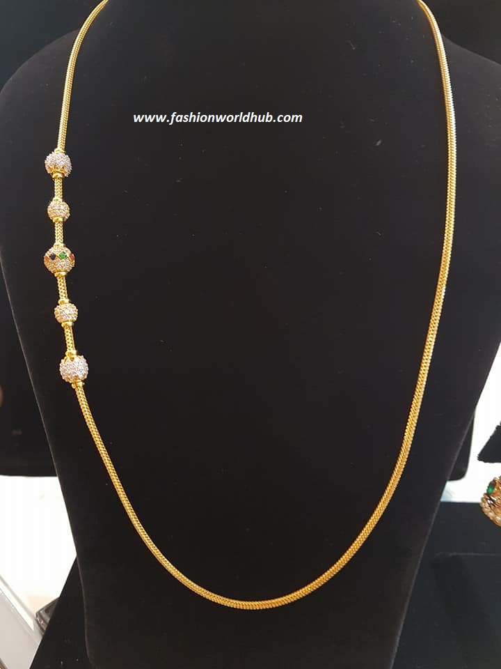 THN20 Heartin Thali Chain Designs With Screw Lock Gold Covering Daily ...