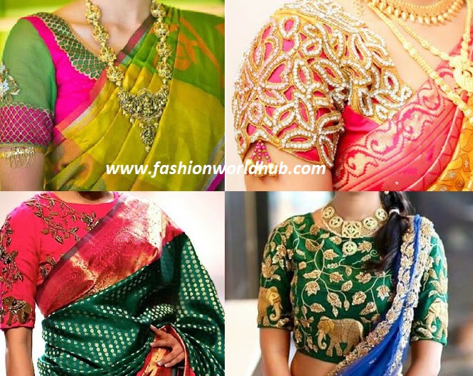 Latest & Trendy Saree Blouse Neck Designs 2024 Images