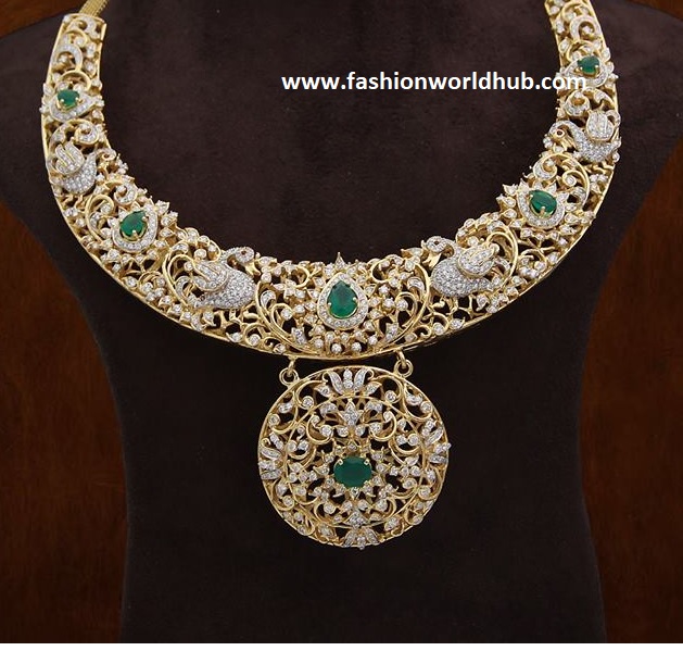 Peacock diamond necklace | Fashionworldhub
