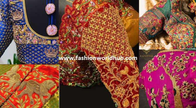 Latest Maggam work blouse designs for Pattu sarees