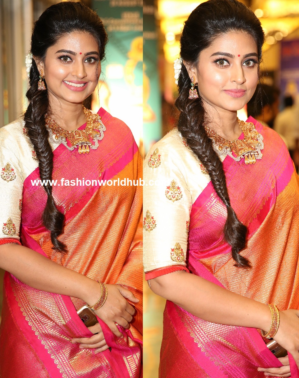 Actress Sneha in Orange silk saree! | Fashionworldhub