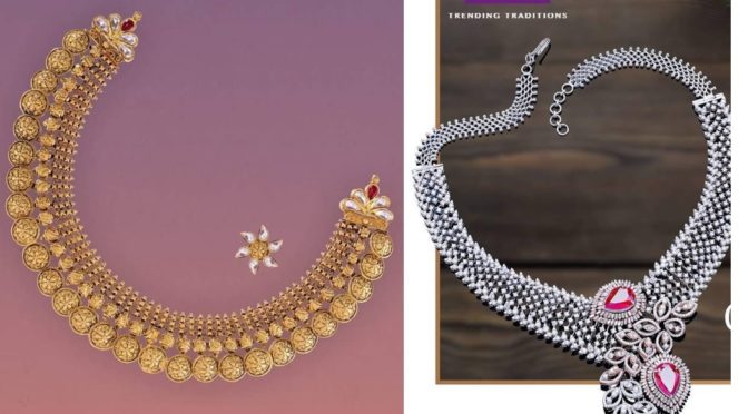 Gold & Diamond Antique jewellery designs by Vaibhav Jewellers