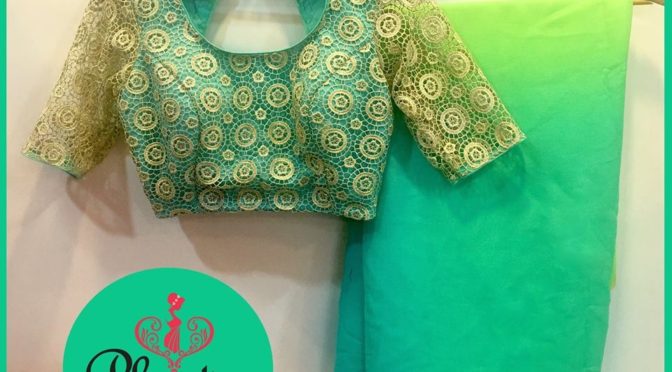 Plain saree and designer blouse!