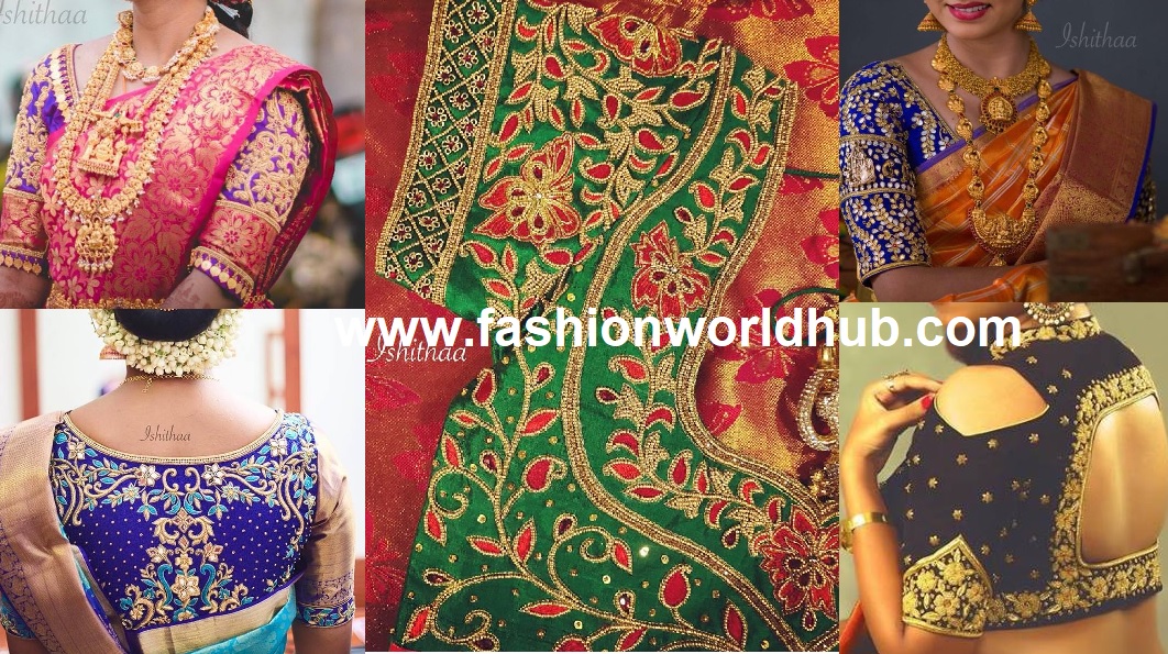Awesome Aari Embroidery Work Blouse Designs By Ishithaa