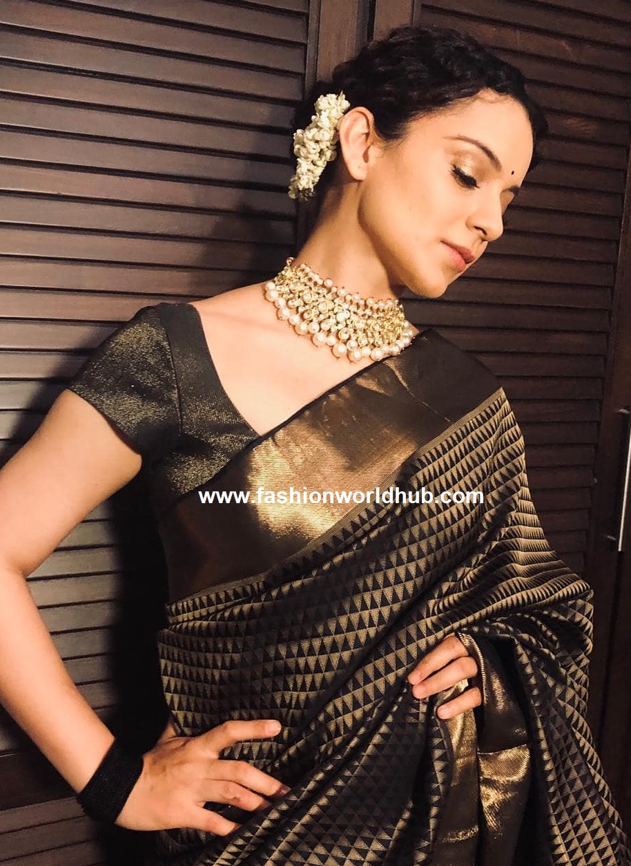 4 Jewellery With Black Saree To Steal The Spotlight!!