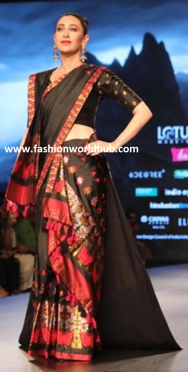 Karisma Kapoor in a traditional Mekhela chador at LMIFW 2019 |  Fashionworldhub