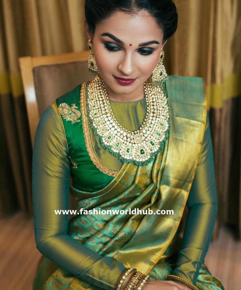 andrea Jeremiah in green saree | Fashionworldhub