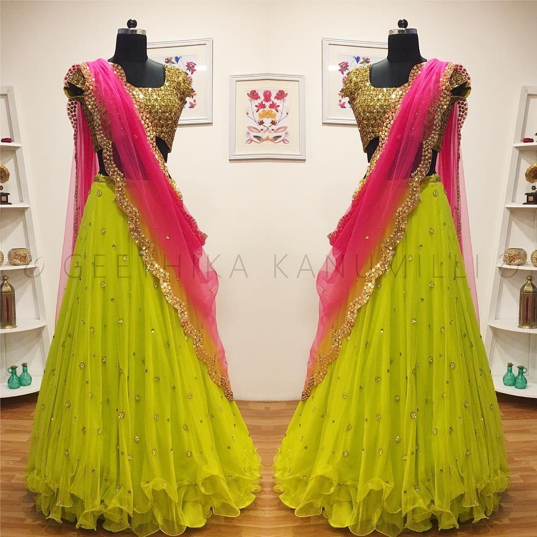 Beautiful Lehenga honi collections by Geethika kanumilli! | Fashionworldhub