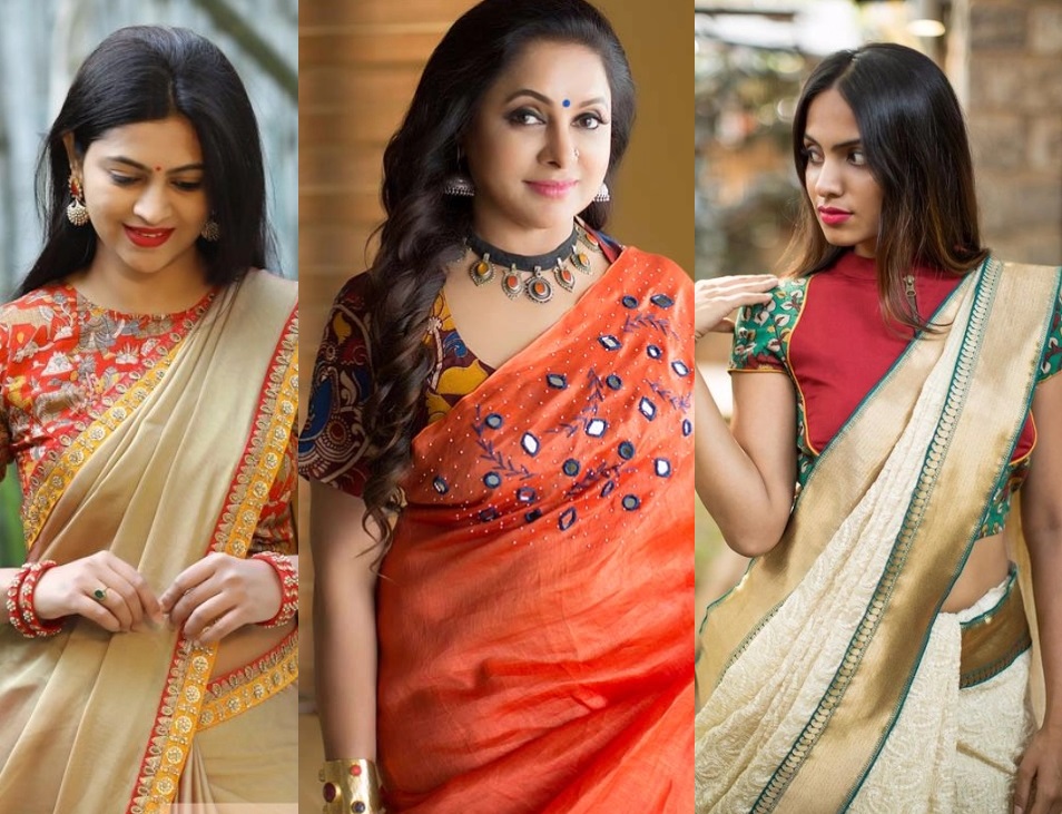 Add a twist to sarees with Kalamkari blouses! | Fashionworldhub