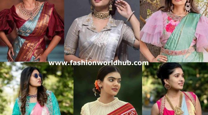 Latest blouse designs for silk sarees