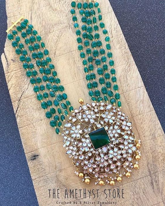 30 Emerald beads Necklace designs! | Fashionworldhub