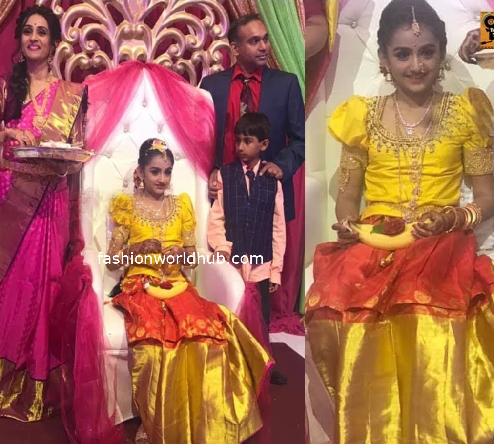 Actress Laya daughter Sloka's half saree function photos! | Fashionworldhub