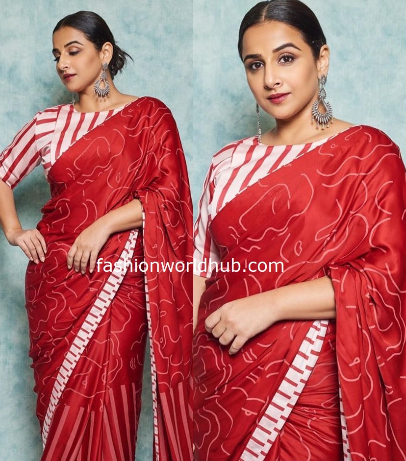 Vidya Balan In A Printed Saree Fashionworldhub Vidya balan looked breathtaking in jj valaya saree! vidya balan in a printed saree