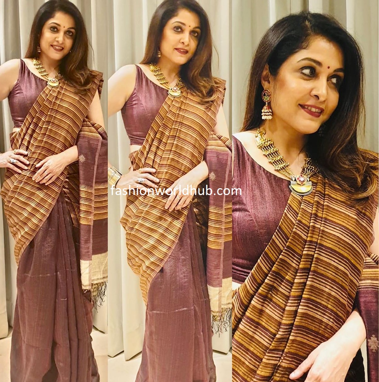 Ramya Krishnan is an epitome of grace in a silver saree for 