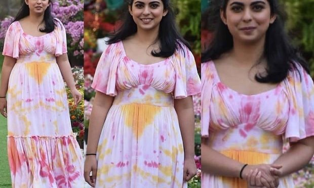 Isha Ambani in a tie-dye maxi dress for holi party!