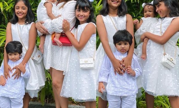Viranica Manchu and her kids in Matching outfits!
