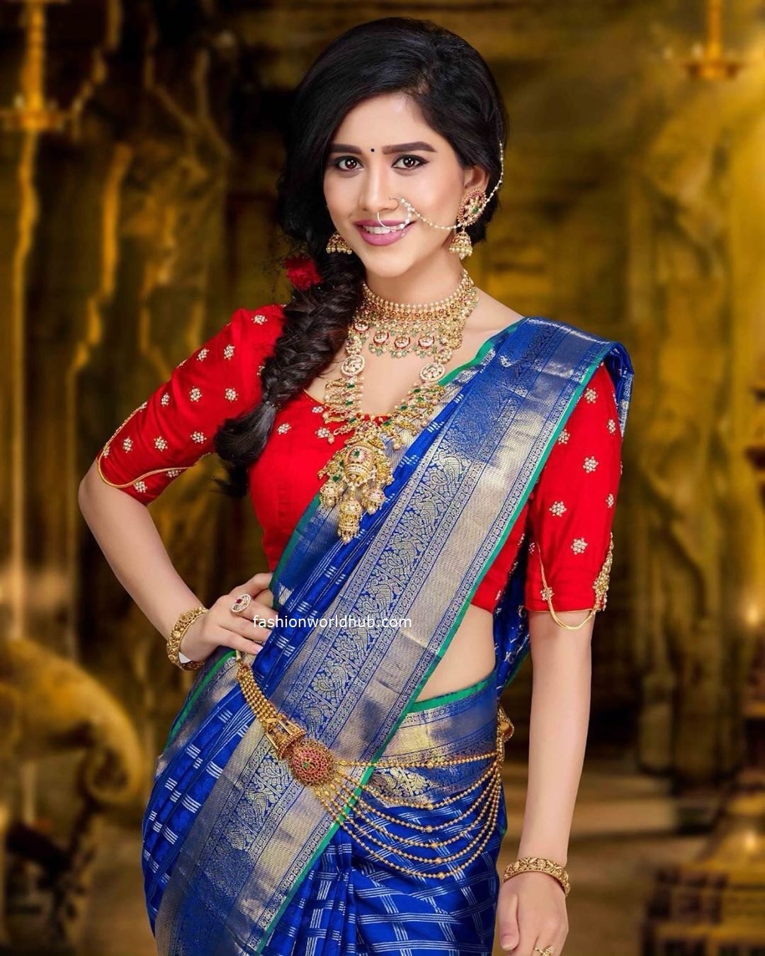 Nabha Natesh Traditional Silk Sarees Look Fashionworldhub 