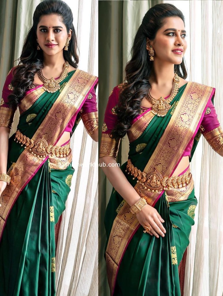 Nabha Natesh Traditional Silk saree's look! | Fashionworldhub