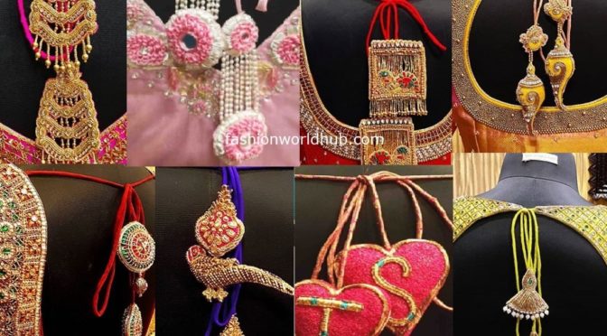 Bridal Silk Saree Blouse Designs with designer Tassels!