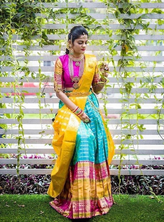 Buy Lakshmika Half Saree at Rs. 4350 online from Bullionknot All Collection  : BK520N