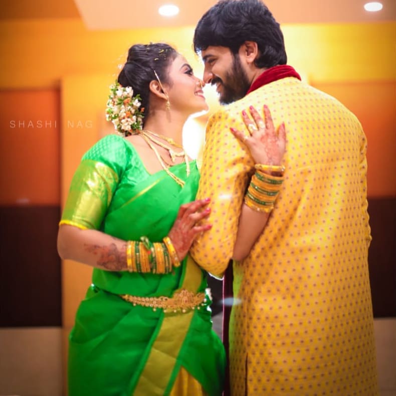 Nenu sailaja serial TV Actor Eknadh paruchuri and Jaya Harika Engagement photos! | Fashionworldhub