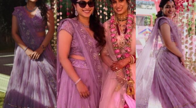 Punarnavi Bhupalam looking gorgeous in designer lehenga at her best friend wedding!
