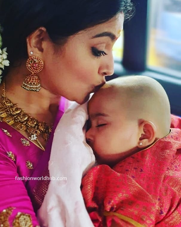 Actress Sneha prasanna daughter Aadhyantha's tonsure ( First haircut)  Ceremony! | Fashionworldhub