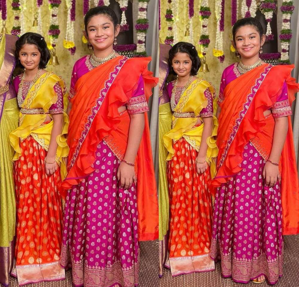 Sushmita Konidela and her daughters in traditional outfits for Niharika ...