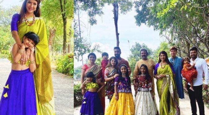 Lakshmi manchu and her daughter twinning in matching outfits for Bhogi festival!