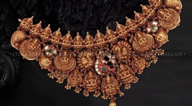 Antique gold Lakshmi choker