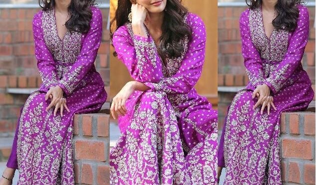 Pooja Hegde stuns in violet Anarkali set by Anita Dongre!
