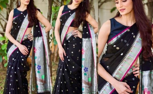 Shilpa Reddy looking beautiful in a black kota saree by Kankatala.