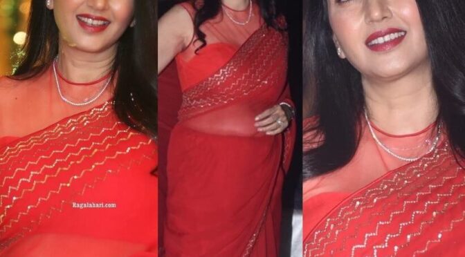 Deepti Bhatnagar attended Pelli SandaD” pre-release event in a red saree!