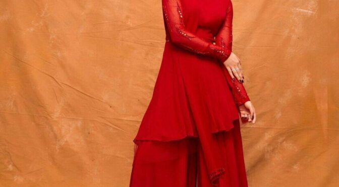 Kriti Sanon in a red palazzo set for “Hum Do Humare Do” promotions!