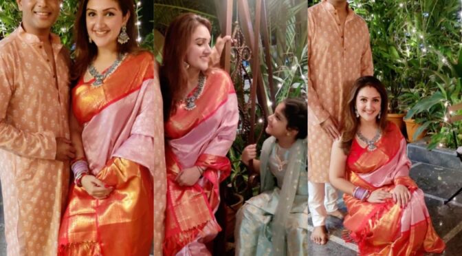 Sridevi Vijaykumar family in Traditional outfits for Diwali celebrations!