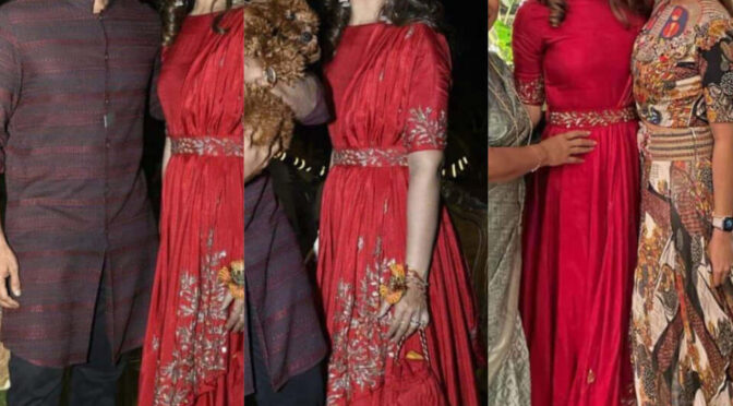 Upasana Konidela stuns in red drape anarkali for her Diwali party!