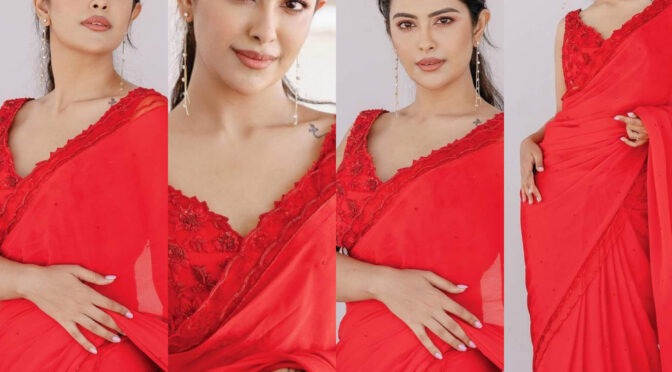 Avika Gor stuns in a red saree for “10th Class Diaries” promotions!